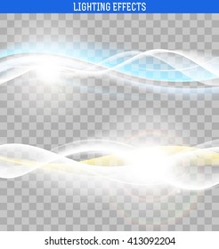 Olas abstractas aisladas en un fondo transparente. El efecto de la ola .Elemento de diseño .