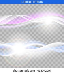 Abstract waves isolated on a transparent background . The effect of the wave . Design element .