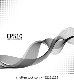 Abstract Waves Isolated on White Background. Vector Illustration
