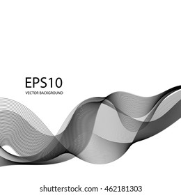 Abstract Waves Isolated on White Background. Vector Illustration