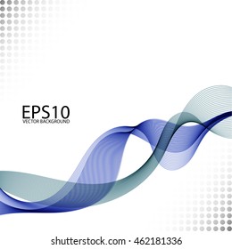 Abstract Waves Isolated on White Background. Vector Illustration