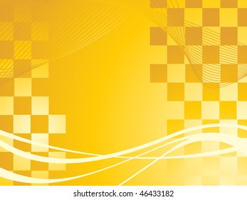 abstract waves isolated on yellow