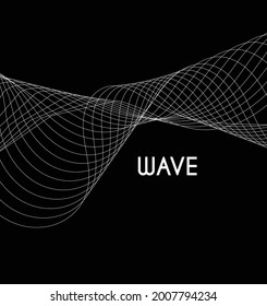 Abstract waves from lines. Blend design. Vector illustration on black background