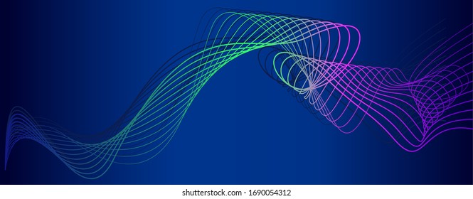 Vector de colores de degradado de líneas de ondas abstractas.