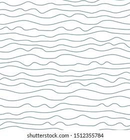 Abstract waves and lines seamless vector pattern. Hand drawn background doodle lines. Geometric abstract repeating backdrop.