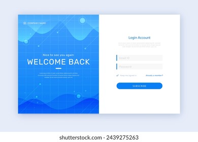 Abstract waves log landing page vector design in eps 10