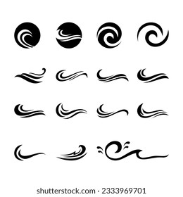 Abstract waves logo concept set