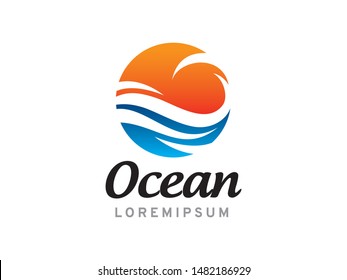 Abstract waves logo symbol or icon template