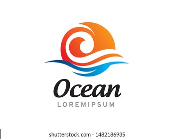 Abstract waves logo symbol or icon template