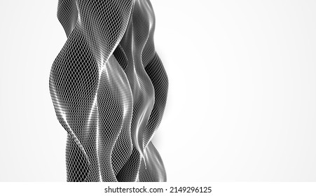 Abstract waves is made in a wireframe style. Template for science and technology presentation.
