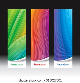 Abstract waves mesh background vertical banners.