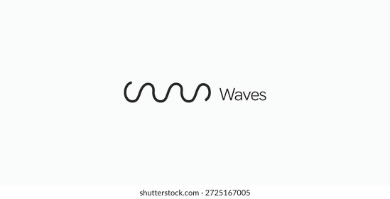 Abstract Waves minimales Logo-Design. Waves dynamisches lineares Symbol Zeichen Logo Symbol Zeichen