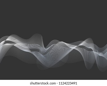 Abstract waves on black background, vector