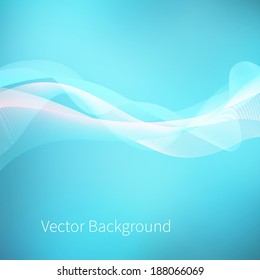 Abstract waves on blue background. Vector template.