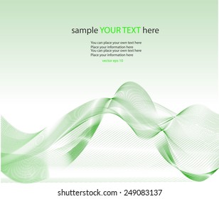 Abstract waves on green background