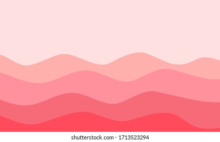 Abstract waves on pink background vector illustration.

