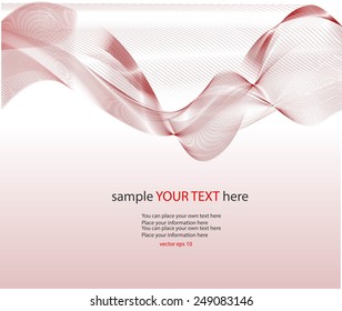 Abstract waves on red background