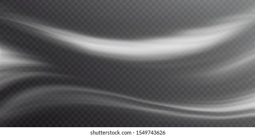 Abstract waves on transparent background, snowstorm imitation. Vector illustration, EPS10