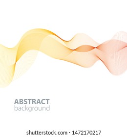 Abstract waves on the  white background. Transparent lines