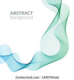 Abstract waves on the  white background. Transparent lines
