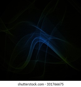 Abstract waves over black background. Vector EPS10