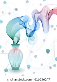 Abstract waves over white, beautiful color background for design, Vector