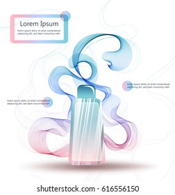 Abstract waves over white, beautiful color background for design, Vector