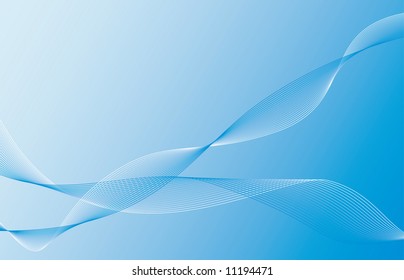 ondas abstractas que se desbordan por los tonos azules sobre un fondo blanco