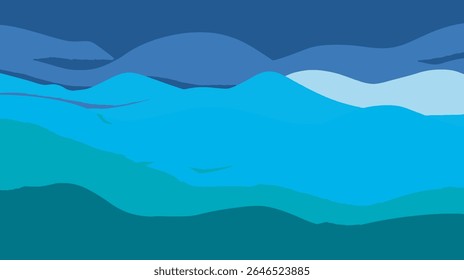 Ondas abstratas se sobrepõem criativamente em um design de fundo de paisagem de gradiente vibrante