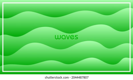 abstract waves paper cut background with green