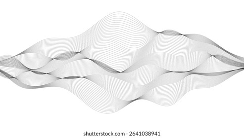 Abstract Waves of Particles on empty background Cyberspace Geography grid technology design illustration