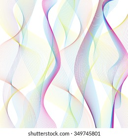 Abstract waves pattern on white background. Vector EPS