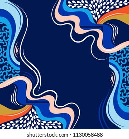 Abstract waves with patterns in fashionable colors for the design of posters, flyers.