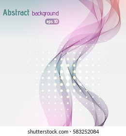 Abstract waves. pink, gray lines, vector illustration.
