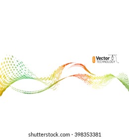 abstract waves of the points for the design of business presentation or a screensaver