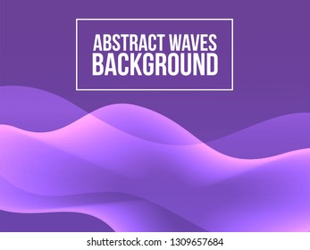 Abstract Waves purple business layout background texture template, light graphic wallpaper digital technology line wavy background.