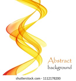 Abstract waves of red and yellow on a white background
