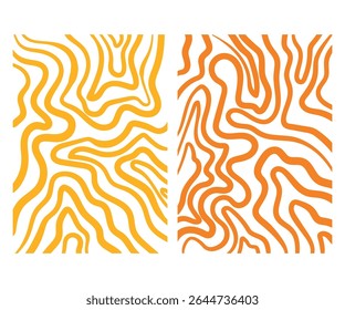 Abstract waves, Retro Groovy hippie 70s style colorful seamless patterns collection.  hippie vibe backgrounds vector set..