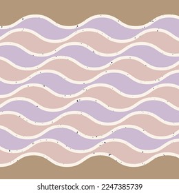 abstract waves retro vintage pattern background vector illustration. pastel wavy lines mid century modern inspired square backdrop