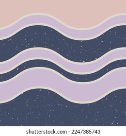 abstract waves retro vintage pattern background vector illustration. pastel wavy lines mid century modern inspired square backdrop