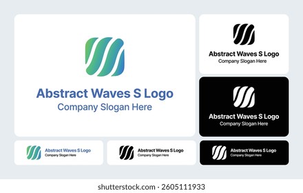 Abstract Waves S Logo | Fluid Waveform Design