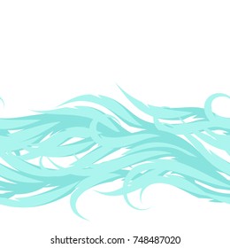 Abstract waves seamless pattern. Decorative swirly ornament with flowing water.