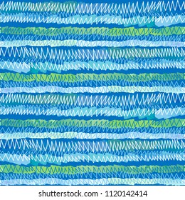 Abstract waves seamless pattern. Hand drawn wavy stripes, tides, hand drawn lines, brush strokes illustration. 