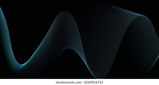 abstract, waves in shades of black merge smoothly, creating a dreamy ambiance with a perfect blend of fluidity and artistic expression. Digital frequency track equalizer. Stylized line art back