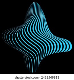 abstract waves shape isolated on black background