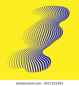 abstract waves shape isolated on black background