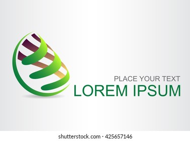 Abstract waves sign. Template for logo. 
