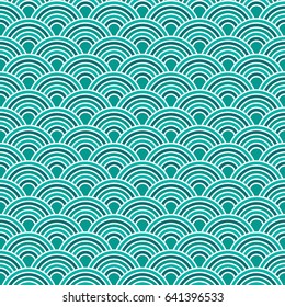 Abstract waves simple seamless blue tone pattern