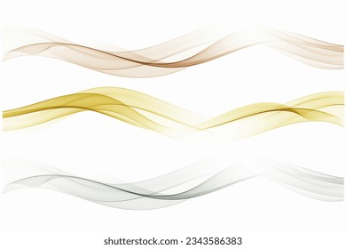 Abstract waves, soft and colored smoke gradient lines collection.