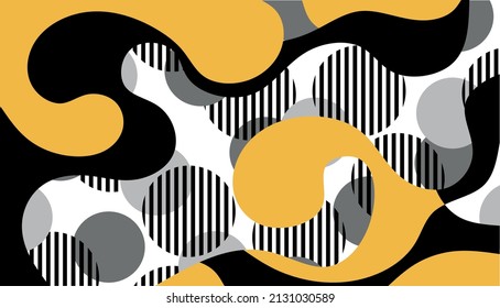 Abstract waves with spheres pattern on white. Vector Illustration.